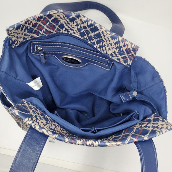 Ellen Tracy Blue patterned Bag 12"x3" - Picture 13 of 13